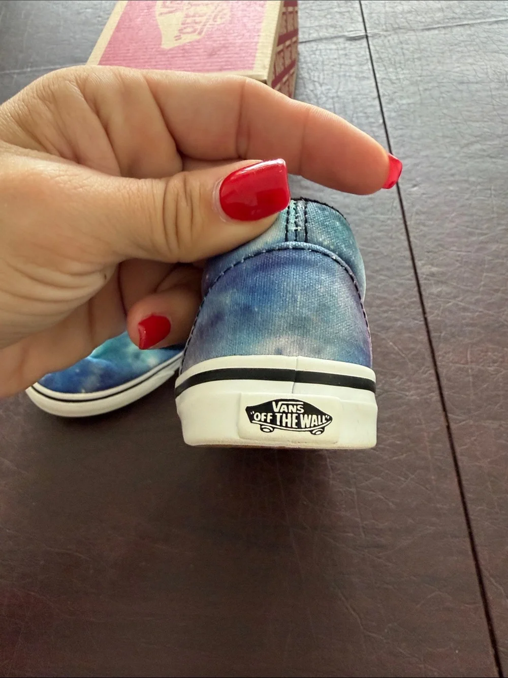 Vans Kids Slip-On Sneakers in Blue and Purple Galaxy Print Toddler Size 9